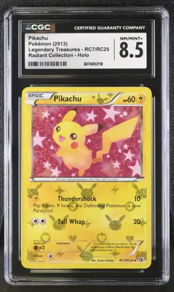 CGC 8.5 Pikachu Legendary Treasures RC7/RC25 Radiant Collection Pokemon Card - Image 1