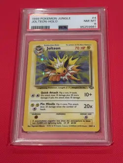 1999 Pokemon TCG Jolteon Jungle Holo Card 4/64 PSA 8 - Image 1