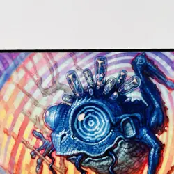 Signed Psychic Frog Playmat Artist Chuck Lukacs MTG Borderless New Limited Rare - Image 3
