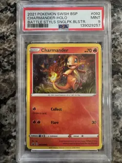 CHARMANDER HOLO BLACK STAR PROMO 2021 POKEMON TCG SWSH BSP MINT PSA 9 - Image 1