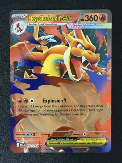 Mega Charizard Y ex 022/217 Ascended Heroes NM Pokemon TCG Double Rare Holo Card - Image 1