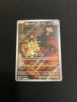 Pokemon Team Rockets Meowth Card 203/182 Destined Rivals NM - Image 1