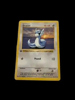 Pokemon Card - Dratini Base Set (Shadowless) 26/102 Uncommon 1st Edition NM - Image 1