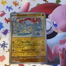 Pokemon 151 Scarlet Violet REVERSE HOLO FOIL Card Marowak 105/165 - Image 1