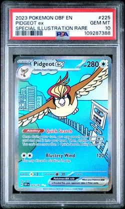 2023 POKEMON OBF EN-OBSIDIAN FLAMES SPECIAL ILLUSTRATION RARE PIDGEOT EX PSA 10 - Image 1