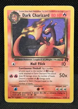 Dark Charizard 21/82 Team Rocket Unlimited 1999 Pokemon HP - Image 1