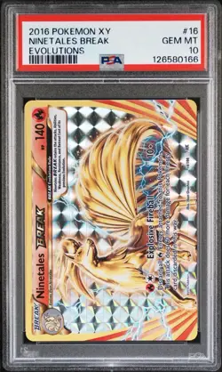 2016 POKEMON XY EVOLUTIONS NINE TALES BREAK 16 PSA 10 - Image 3