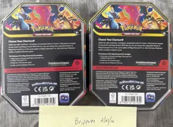 Pokemon TCG Mega Charizard X + Y ex Tin Bundle TWO TINS Sealed New $2 Shipping - Image 2