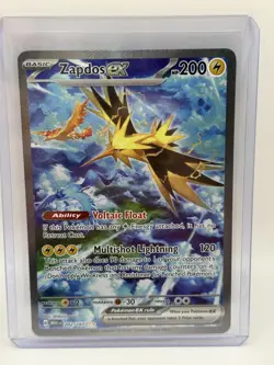 Pokemon TCG Zapdos EX 202/165 Scarlet & Violet 151 Rare Holo SIR Excellent+ !! - Image 3