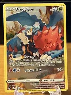 Pokemon : SWSH SILVER TEMPEST DRUDDIGON TG09/TG30 TRAINER GALLERY - Image 1