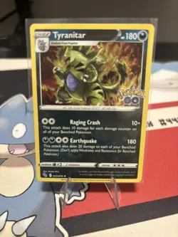 Pokemon TCG - Tyranitar 43/78 - Pokemon Go - Stamped Holo NEAR MINT - Image 1