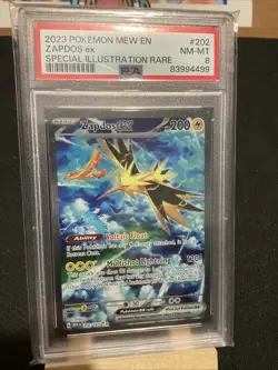 2023 Pokemon En-151 EN Zapdos ex Special Illustration Rare PSA 8 202/165 NM - Image 1