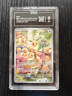 TAG 9 Eevee 188/167 Twilight Masquerade Illustration Rare Holo Pokemon TCG MINT - Image 1