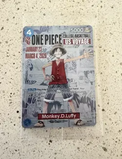 2X!! Monkey.D.Luffy (055) (College Basketball US Voyage) P-055 One Piece Promo - Image 1