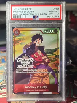 Monkey D Luffy Offline Regional Finalist PSA 10 Gem Mint P-001 One Piece CCG - Image 1