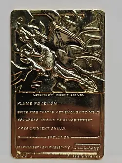 Pokemon 1999 Charizard 23K Gold Plated Trading Card Bar - Burger King Vintage - Image 2