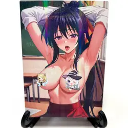 High School DxD Akeno Himejima Sexy Anime Waifu Girl Lewd Goddess Story Art Card - Image 1