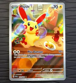 Plusle 193/182 Illustration Rare Paradox Rift Full Art Holo Pokemon Card NM - Image 1