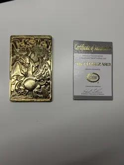 1999 Pokemon 23 Karat Gold Plated Trading Card Charizard With Authenticity - Image 1