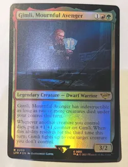 Gimli, Mournful Avenger Universes Beyond: the Lord of the Rings Foil - MTG RARE - Image 1