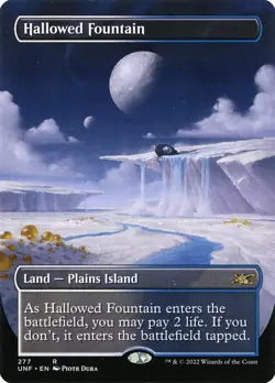 UNF Borderless HALLOWED FOUNTAIN 1x Rare Magic Unfinity MTG NM - Image 1