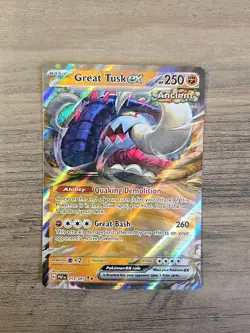 Pokemon TCG Great Tusk ex 053/091 SV: Paldean Fates Holo NM - Image 1