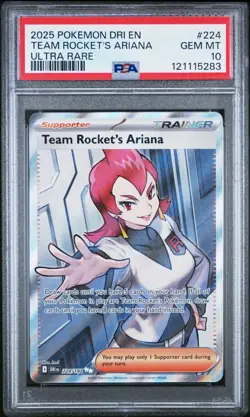 POKEMON DRI EN-DESTINED RIVALS ULTRA RARE #224 TEAM ROCKET'S ARIANA PSA 10 - Image 1