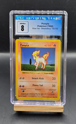 Pokemon Ponyta Shadowless 1999 Base Set 60/102 CGC 8 - Image 1