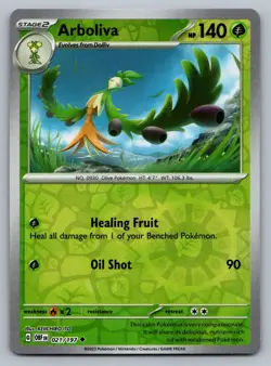 Pokemon TCG Obsidian Flames Arboliva Reverse Holofoil 021/197 NM - Image 1