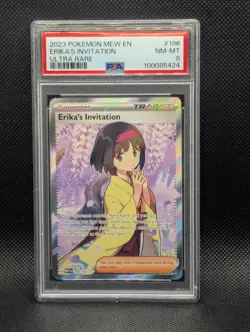 Erika's Invitation #196 PSA 8 NM-MINT 2023 Pokemon 151 Mew EN Ultra Rare - Image 1