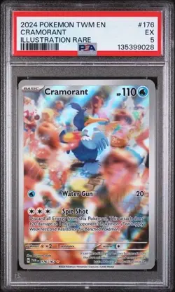 CRAMORANT 176/167 PSA 5 •2024 ILLUSTRATION RARE POKEMON TWILIGHT MASQUERADE - Image 1