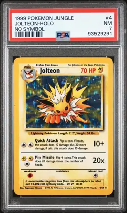 1999 POKEMON JUNGLE #4 JOLTEON-HOLO PSA 7 - Image 1