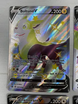 Pokemon TCG Shining Fates Lot Full Art V Promo Crobat Cramorant Boltund NM - Image 3