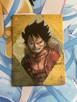 Official One Piece Jump Gold Playing Card Mint - Luffy Ace of Diamonds - Image 1