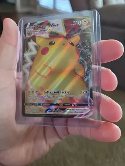 Pokemon Pikachu TCG VMAX Holo Card Vivid Voltage Full Art Ultra Rare 044/185 - Image 2