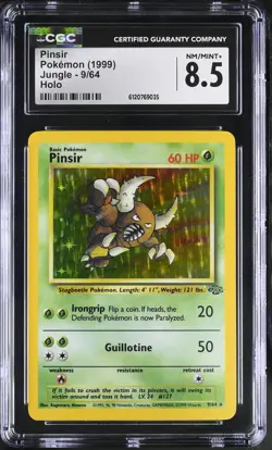 CGC 8.5 Pinsir 9/64 Holo Jungle Pokemon Card - Image 1