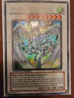 Yu-Gi-Oh Stardust Dragon Limited Edition Secret Rare Card CT05-EN001 LP - Image 1