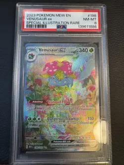 Pokemon TCG Venusaur EX Scarlet & Violet 151 Card 198/165 PSA 8 - Image 1