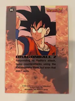 Dragon Ball Z Card #06 Goku Kamehameha Artbox Prism Foil TCG 1996 - Image 2