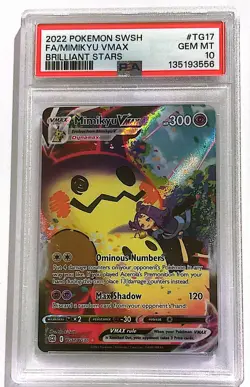 Pokemon Card PSA 10 Mimikyu VMAX TG17/TG30 Sword & Shield Brilliant Stars 2022 - Image 1