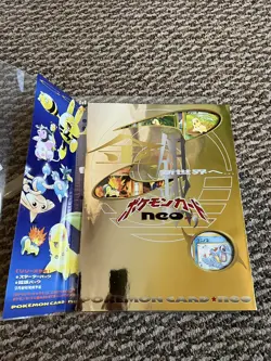 Original 1999 Pokemon neo Genesis 9 Card Japanese Promo Set in Factory Binder - Image 2