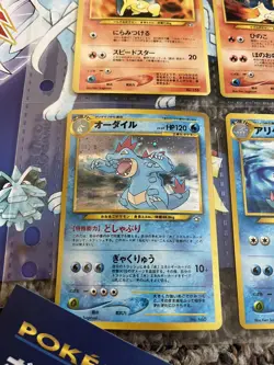 Original 1999 Pokemon neo Genesis 9 Card Japanese Promo Set in Factory Binder - Image 4