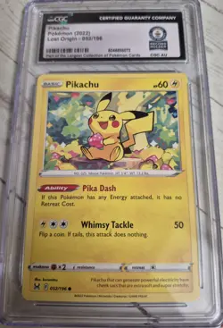 🌎 World Record CGC Authentic💎 2022 Lost Origin Pikachu English #052 Pokemon - Image 1