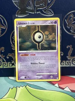 NM/M Unown I 37/123 - Non-Holo Rare Mysterious Treasures 2007 Pokemon Card - Image 1