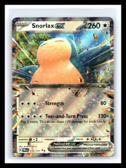 💥 Pokemon TCG Snorlax EX 076/131 Double Holo Rare Prismatic Evolutions - Image 1