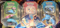 Pokemon 2014 Power Trio Charizard Blastoise, Venasaur EX Tin Factory Sealed SET - Image 2