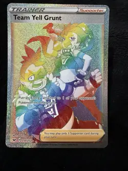 Pokemon Sword & Shield Base Set Trainer Team Yell Grunt 210/202 Rainbow MINT - Image 1