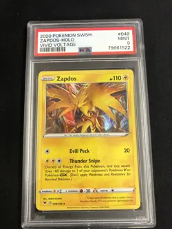 Zapdos Holo 048/185 Vivid Voltage Graded PSA 9 Pokemon TCG - Image 1
