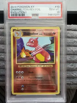 Pokemon XY Evolutions Charmeleon Reverse Holo 2016 #10/108 PSA 10 Gem Mint - Image 1