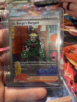 Pokemon Lt. Surge's Bargain 185/132 Special Illustration Rare Mega Evolution SIR - Image 1